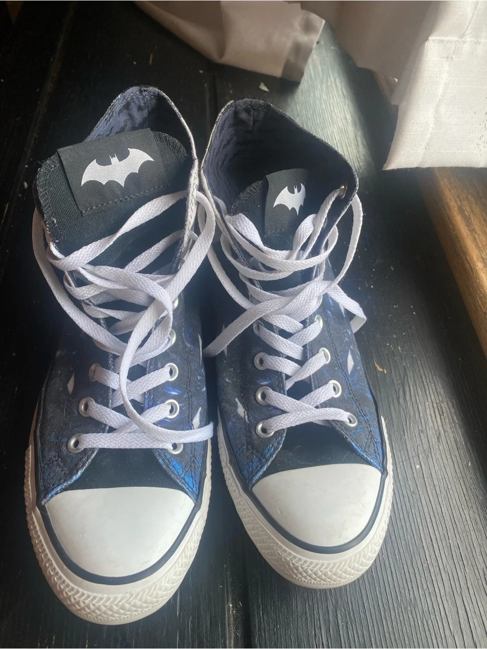 DC Comics High Top Sneakers - Black/Blue Graphic Converse